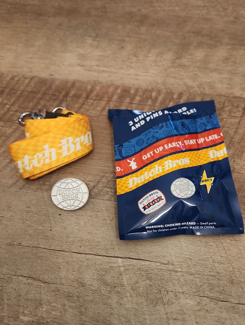 Dutch Bros Lanyard And Pin-Yelllow
